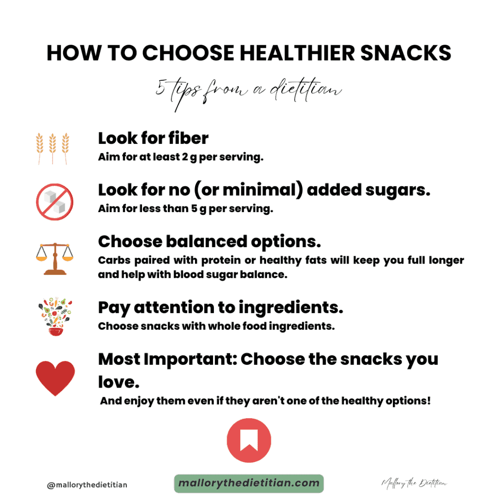healthier snack tips infographic