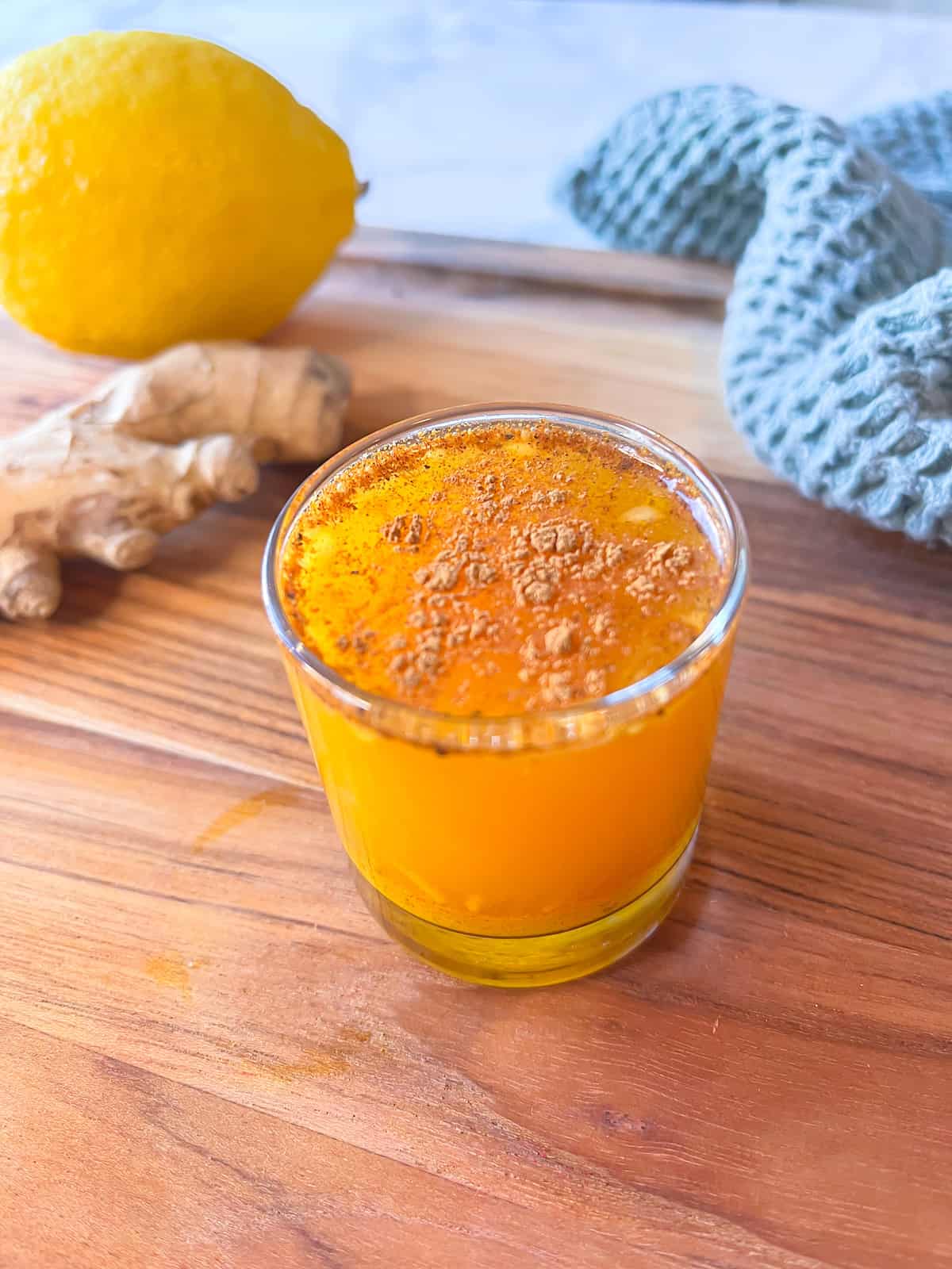 immunity shot with ginger and turmeric