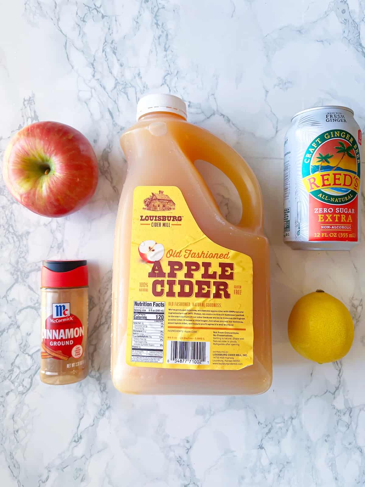 Apple cider, cinnamon, lemon, and ginger beer