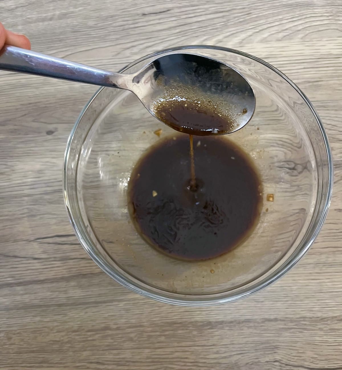 Balsamic Vinaigrette in a bowl with a spoon