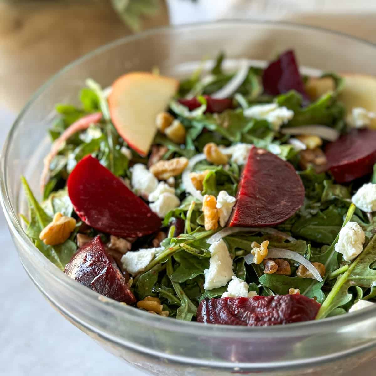 beet and arugula salad with goat cheese.