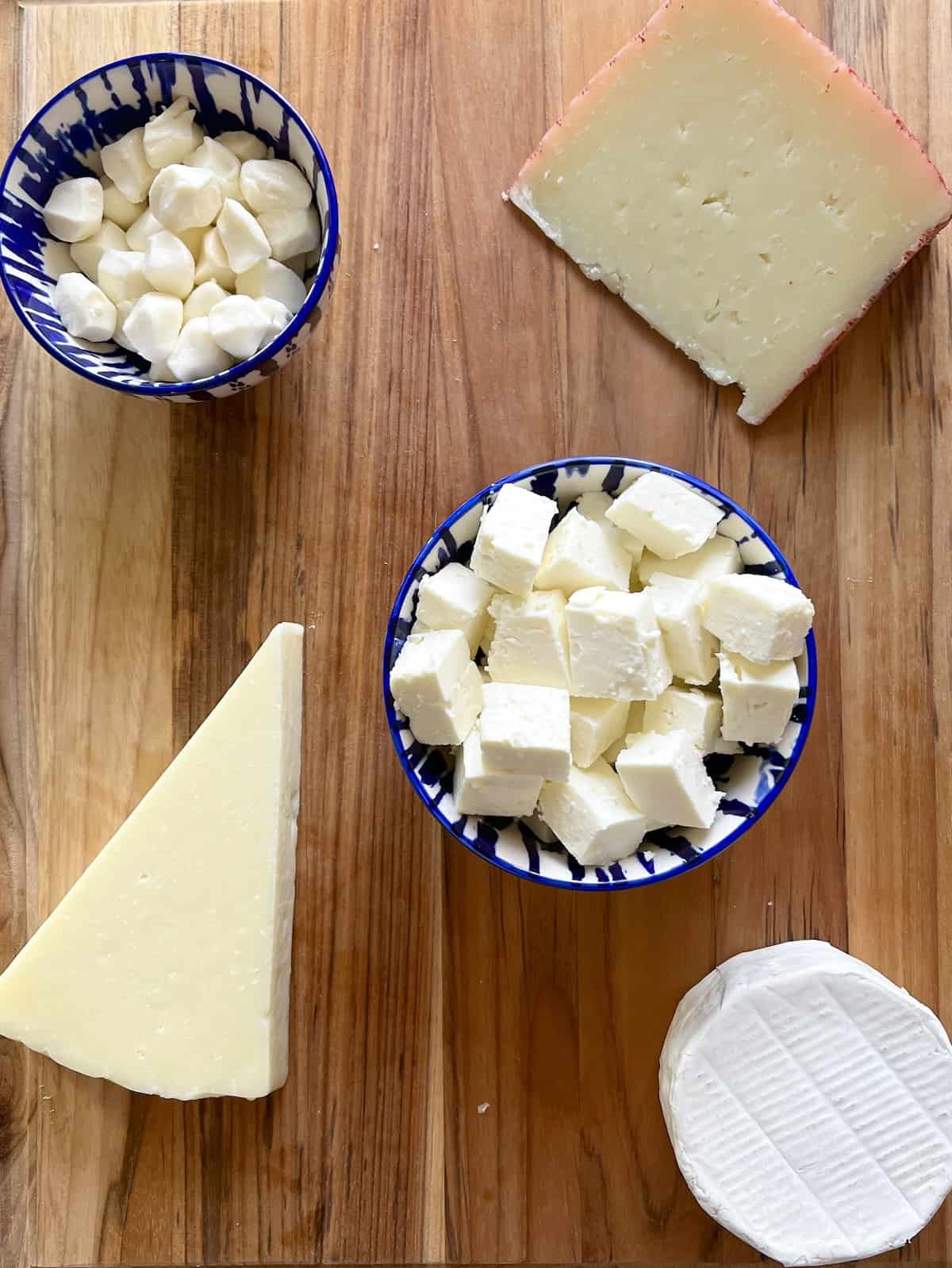 examples of cheeses for a charcuterie board