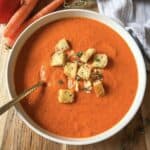 Roasted Red Pepper soup with gouda