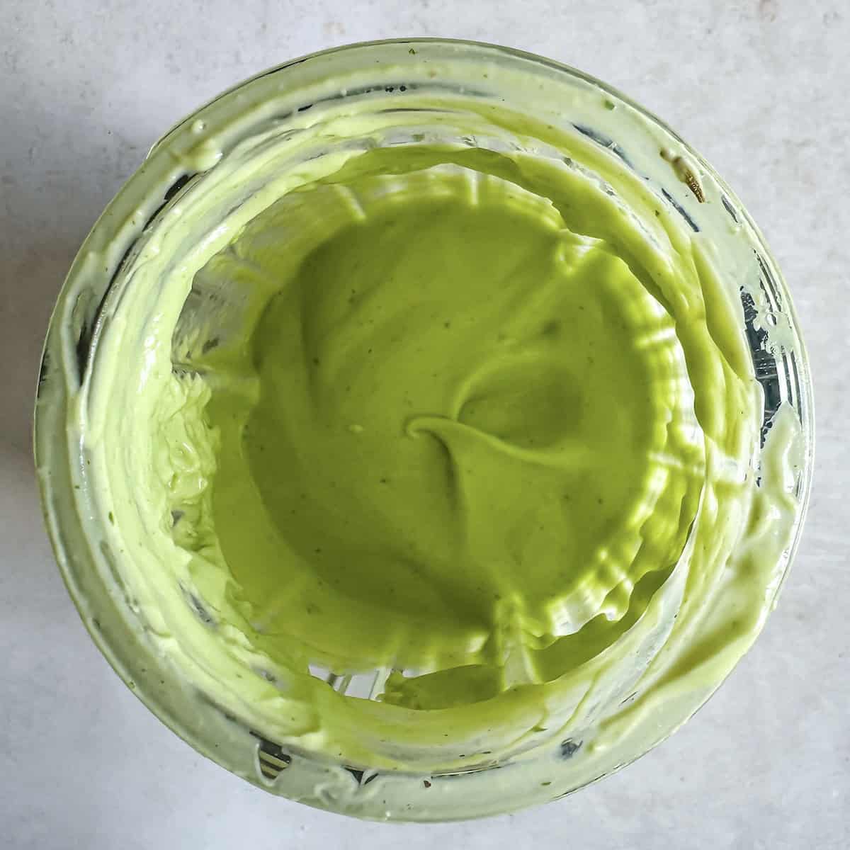 avocado lime crema in a blender.