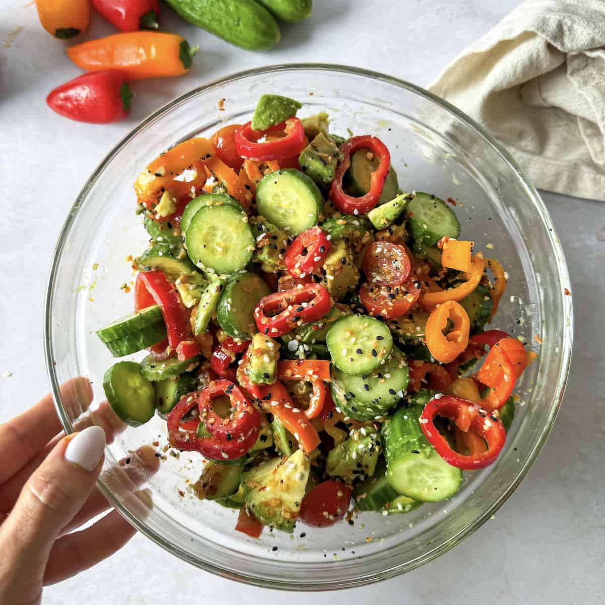 cucumber pepper salad.