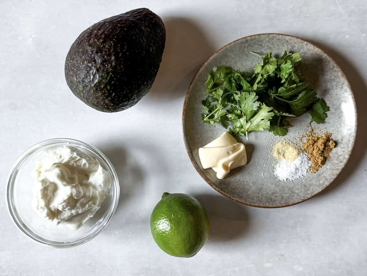 ingredients for avocado crema new.