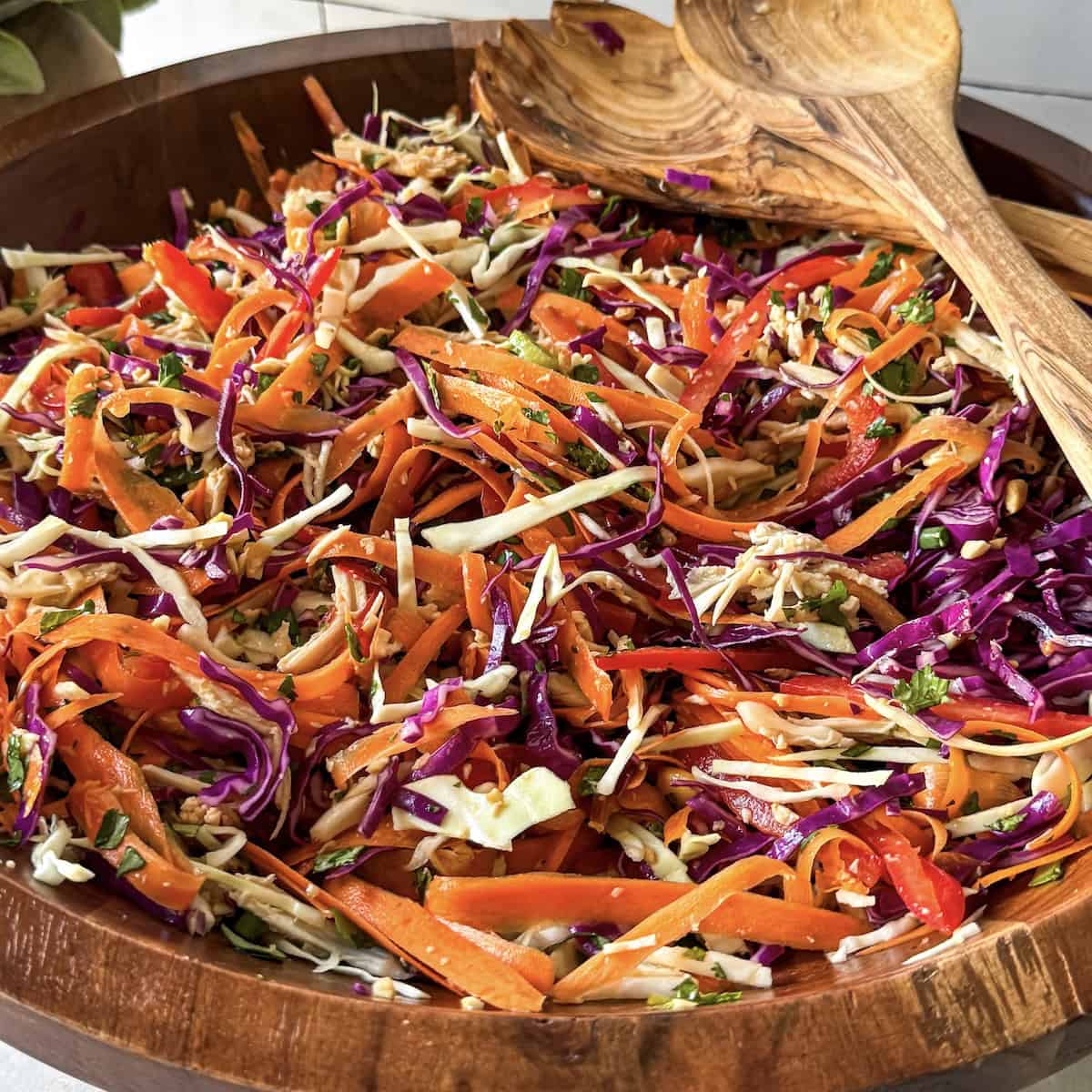 asian crunch salad in a wooden bowl 2.