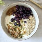 Skyr bowl from an overhead view.