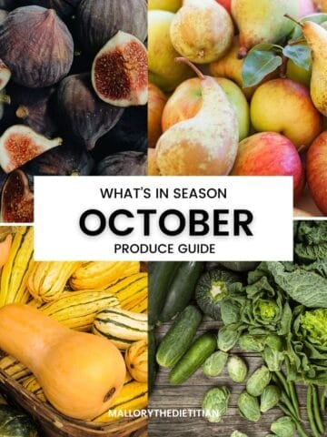 what's in season in october graphic for blog post.