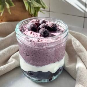 blueberry chia pudding side view 2.
