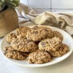 oatmeal cookies on a plate.