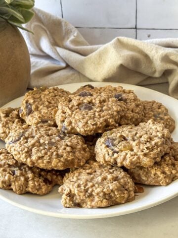 oatmeal cookies on a plate.