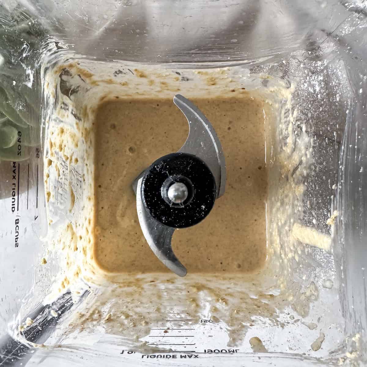 banana oatmeal pancake batter blended.