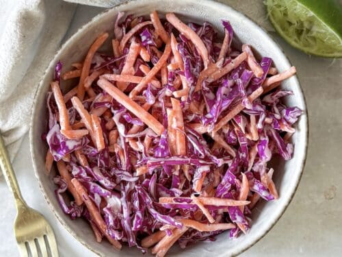 Healthy Purple Cabbage Coleslaw Recipe (Creamy)