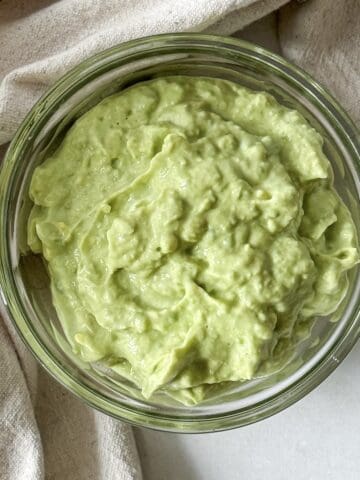 avocado mash in a small bowl.