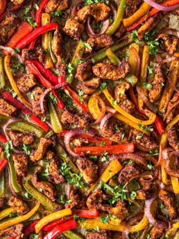 chicken and vegetable fajitas.