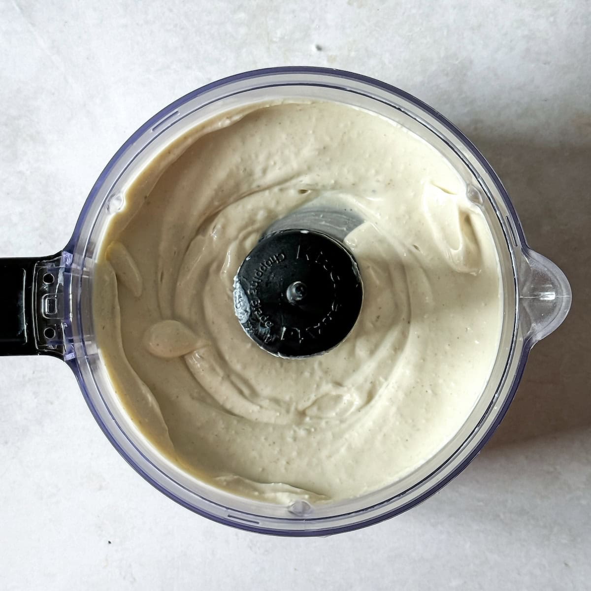 yogurt tahini sauce in a food processor.