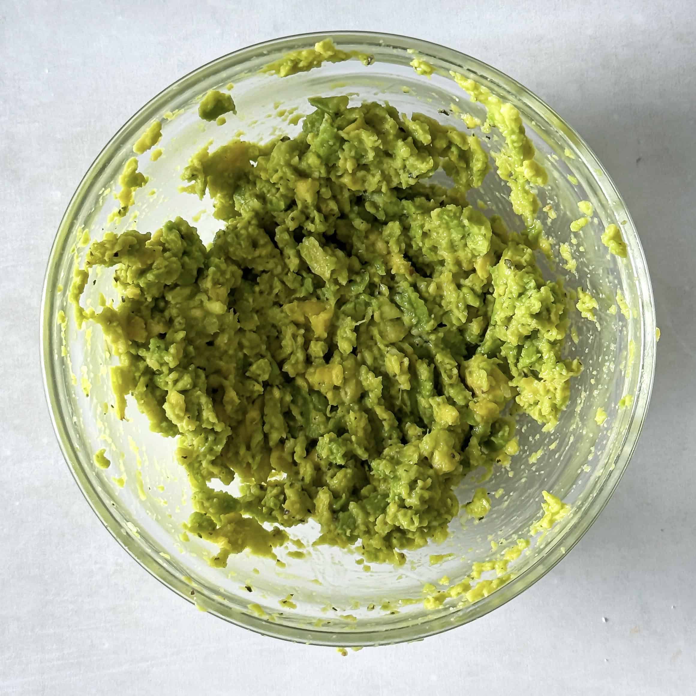 avocado mixture in a small bowl.