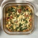 overhead view of high protein egg bake.