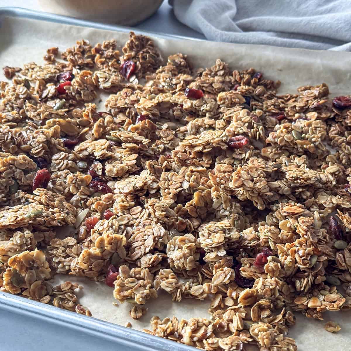 side view of healthy granola recipe.