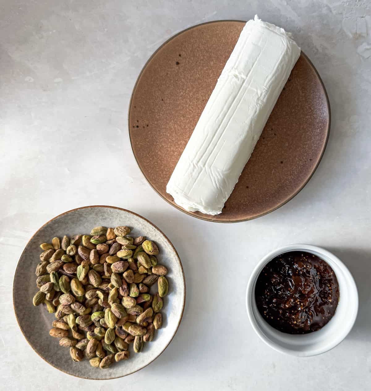 ingredients for goat cheese dip.