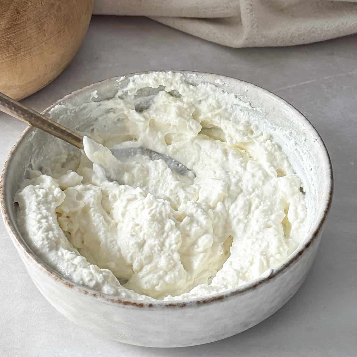ricotta and greek yogurt whipped together.