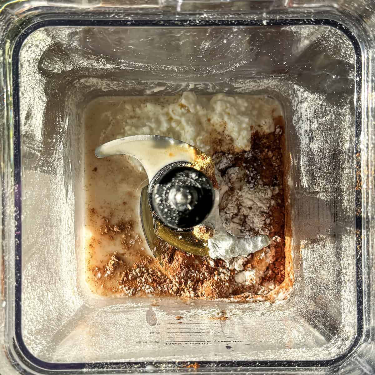 gingerbread pancake batter in a blender.