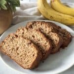 side view of healthy banana bread.