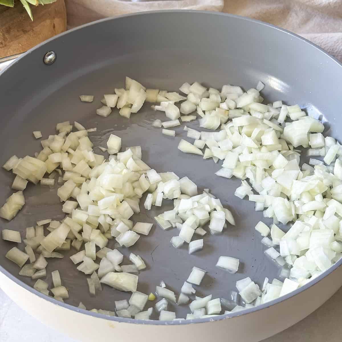 onions in a skillet.