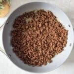 overhead view of taco beef.