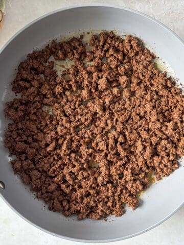 overhead view of taco beef.