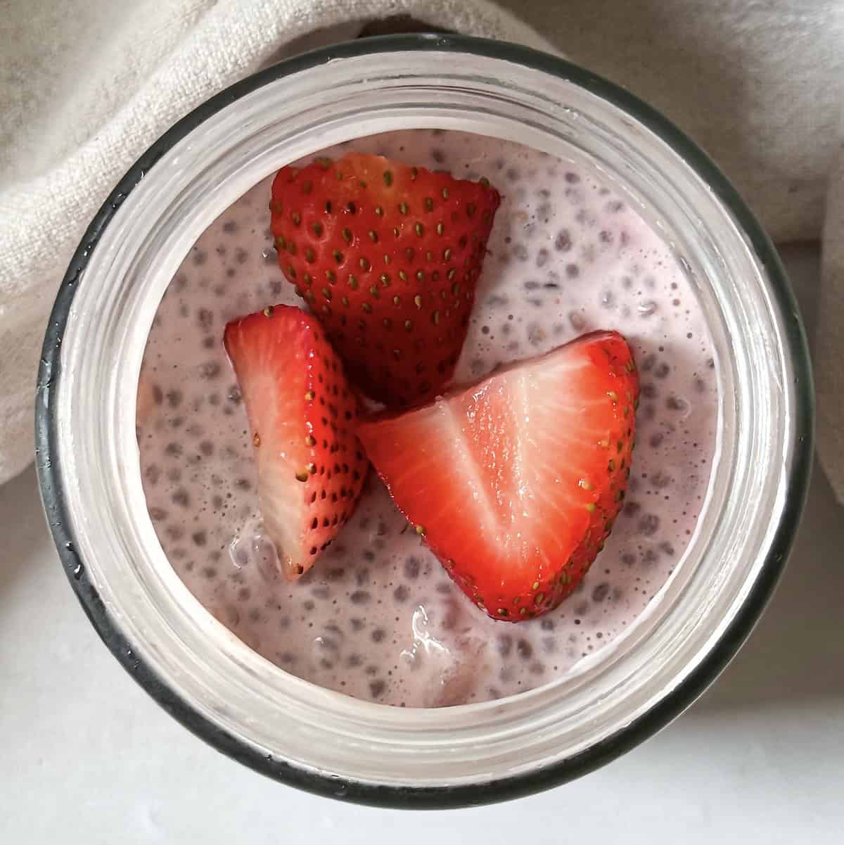 strawberry chia pudding.