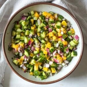 cucumber mango salad final overhead shot.