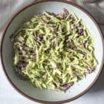 avocado coleslaw final, overhead view.