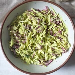 avocado coleslaw final, overhead view.