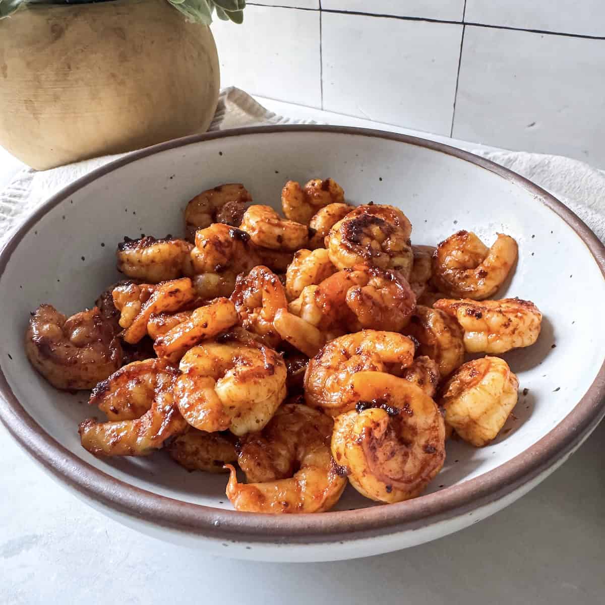 chili lime shrimp in a bowl.