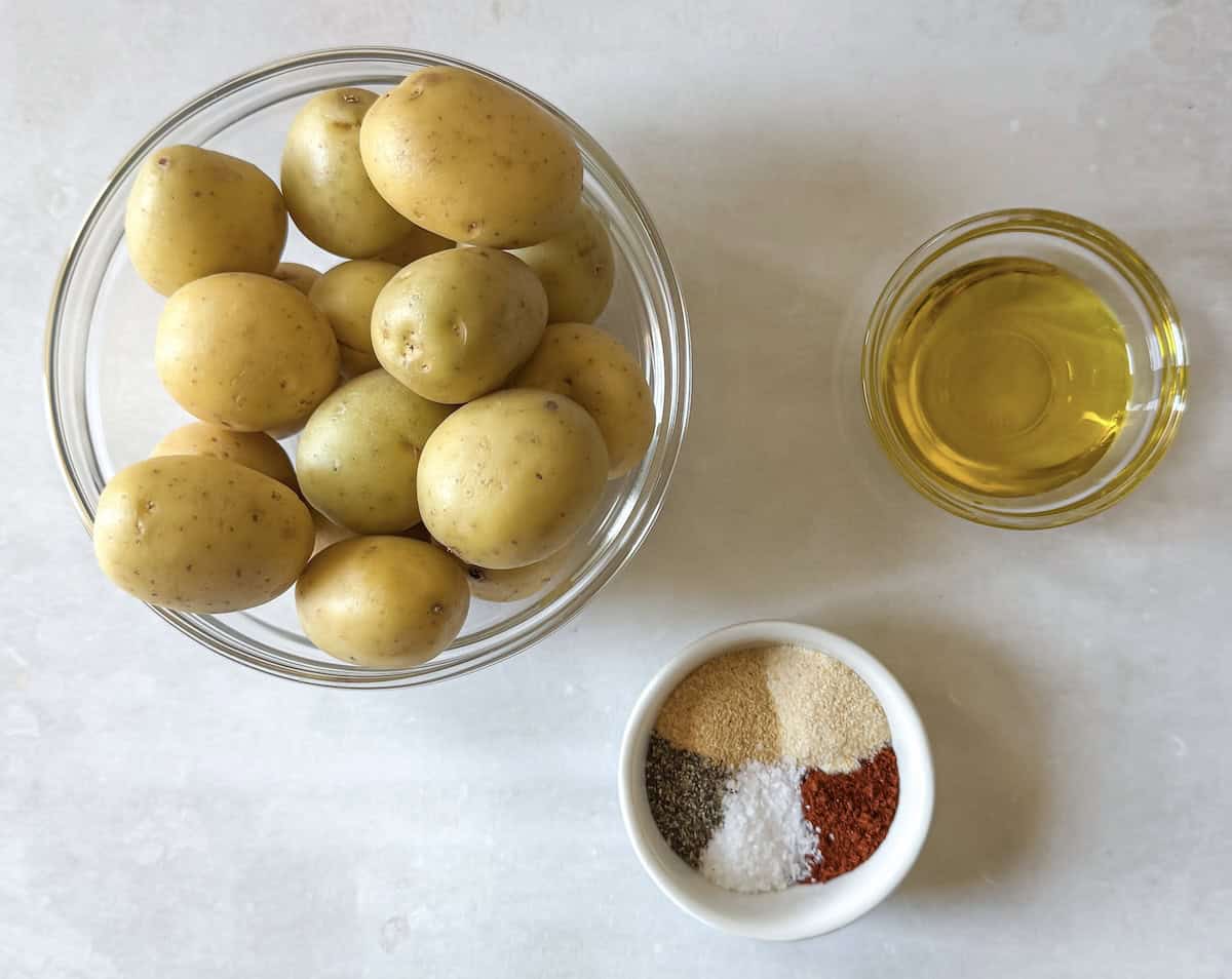 ingredients for roasted baby potatoes.