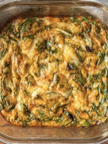 overhead view of southwest egg bake.