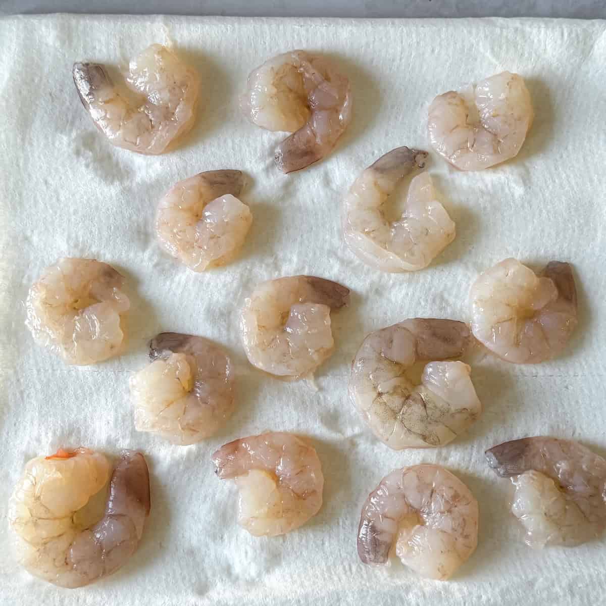 shrimp pat dry on a paper towel.