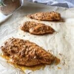 greek yogurt chicken marinade side view.